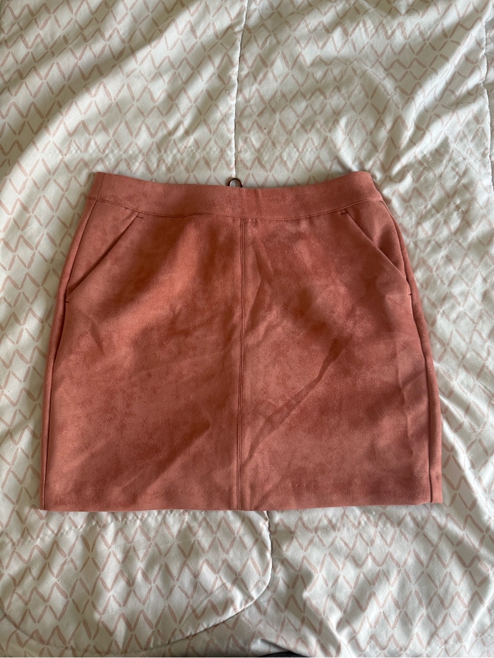 Vero Moda Rust-Pink Suede-Look Mini Skirt